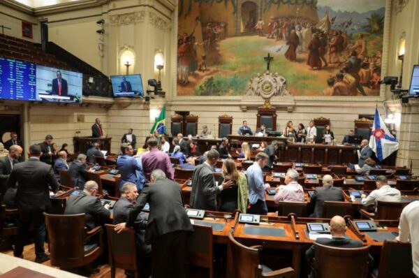 Câmara dos vereadores do Rio de Janeiro durante uma votação