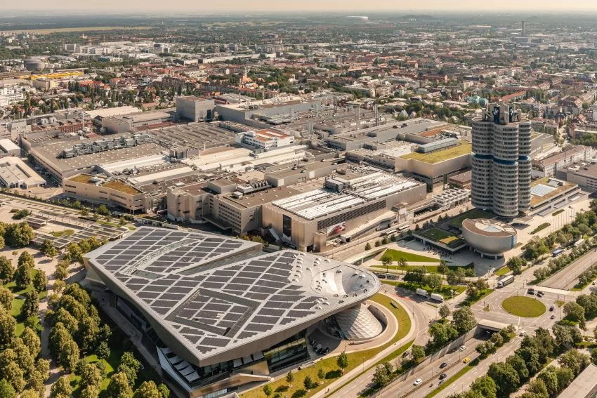 Vista aérea da fábrica da BMW em Munique, na Alemanha