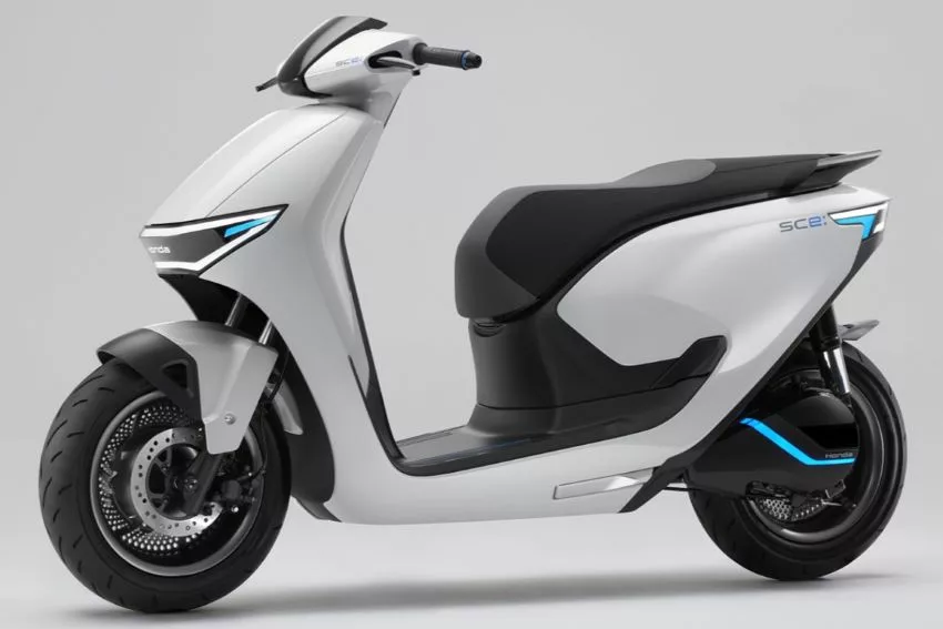 Conceito de moto elétrica da Honda é apresentado em cenário cinza