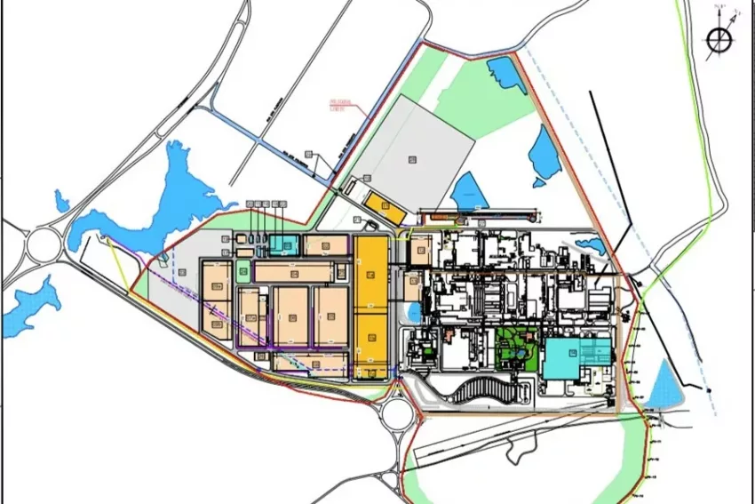 mapa da planta da fábrica da BYD em Camaçari, na Bahia