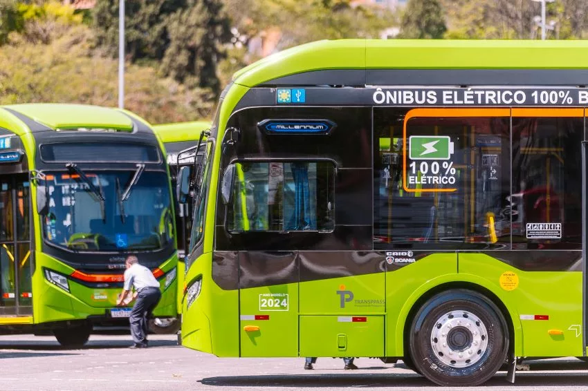Ônibus elétricos da cidade de São Paulo
