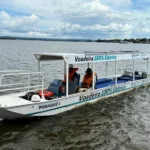 Voadeira elétrica em funcionamento no Rio Xingu