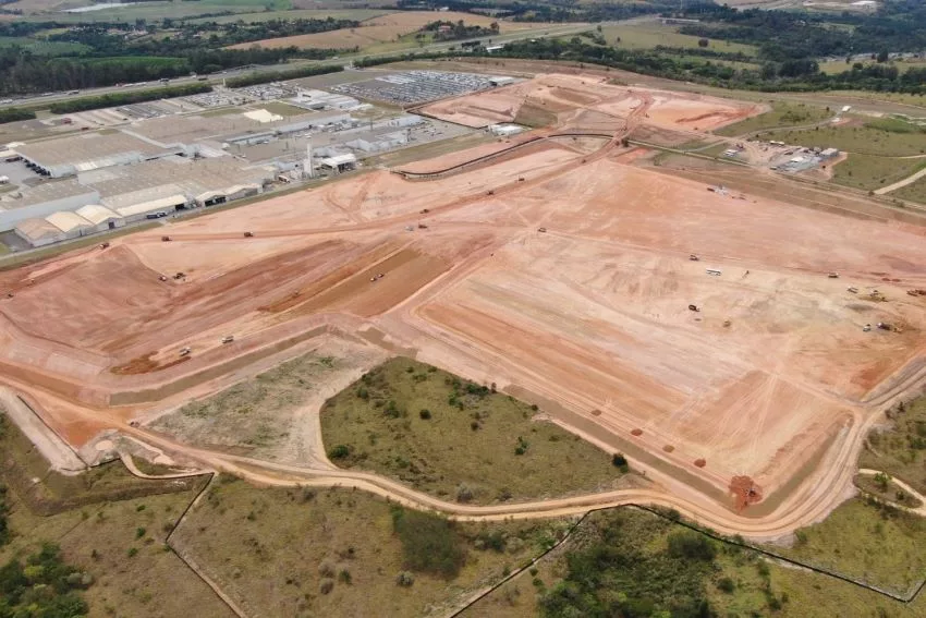 Vista aérea do terreno da nova fábrica da Toyota, em Sorocaba