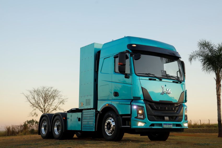 Caminhão azul da GWM Hydrogen