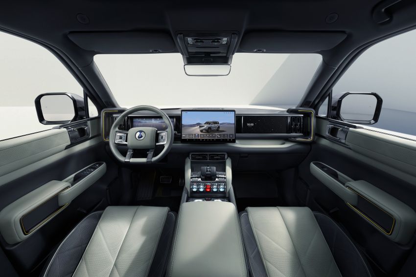 Visão interna da cabine do Denza B5