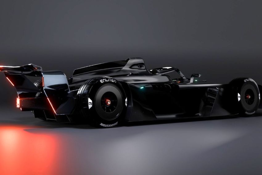 Visão traseira do novo carro da Fórmula E