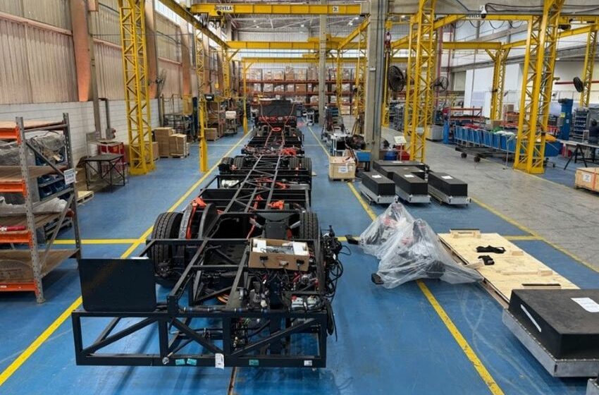 Montagem de ônibus elétricos da BYD