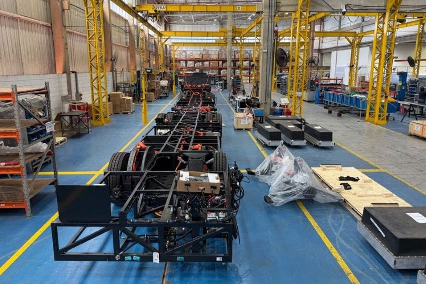 Montagem de ônibus elétricos da BYD