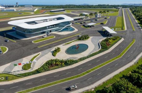 Imagem aérea do centro de pesquisa e a pista de testes da BYD