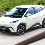 BYD Dolphin Mini branco na rua