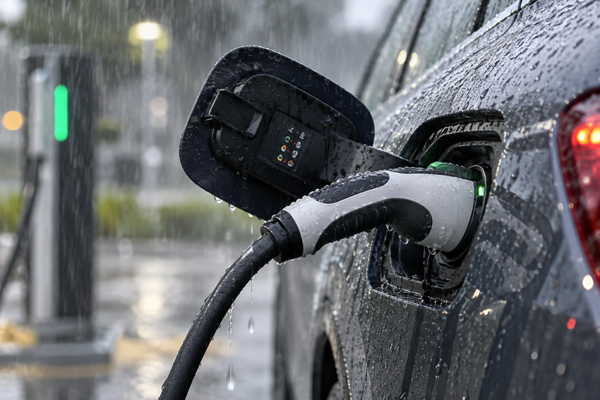 Carro elétrico pode carregar na chuva? Entenda o que acontece durante a recarga